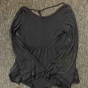 Dark Grey XS open back top - Soft & Sexy American Eagle long sleeve
